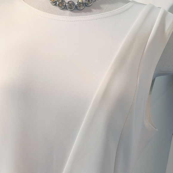 🤍ASOS Ivory A-line Dress With Pleat Detail - Picture 11 of 14